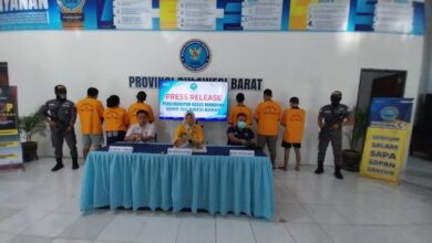 Tersangka kasus narkoba oleh BNN Sulbar, sebagaimana diumumkan dalam konferensi pers pada Jumat (13/6). Foto: ISTIMEWA