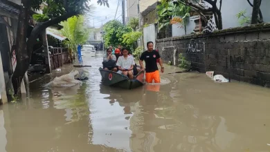 Banjir di wilayah Kota Denpasar, Provinsi Bali, Selasa (9/9). (Foto: BPBD Provinsi Bali)