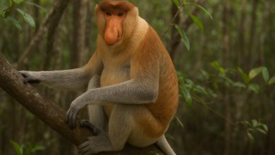 Ilustrasi: Bekantan di habitat mangrove