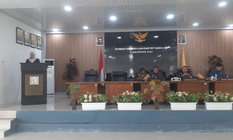 Laporan disampaikan oleh Anggota DPRD Sigi Irma Haflianty Yangka, S.T.,