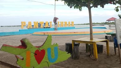 Pantai Indah di Desa Tanjung Aru, Kecamatan Sebatik Timur, Kabupaten Nunukan, Kalimantan Utara, (Foto: Asnaini/Interkini.co)