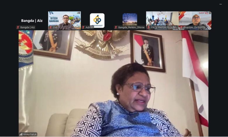 Wamendagri Ribka Haluk memimpin rapat daring membahas progres pembangunan KPP Papua Pegunungan, Jumat, 27 Februari 2026.