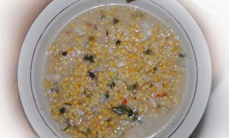 Kuliner khas Gorontalo milu siram (Binte Biluhuta). (Foto: RA/Infopublik.id)