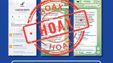 Poster klarifikasi BMKG menegaskan kanal Telegram yang mengatasnamakan InaEEWS BMKG bukan akun resmi lembaga tersebut.