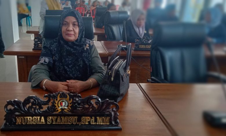 Nursia Syamsu, Ketua Fraksi Gerindra DPRD Sigi, usai Rapat Paripurna, 6 Maret 2026.