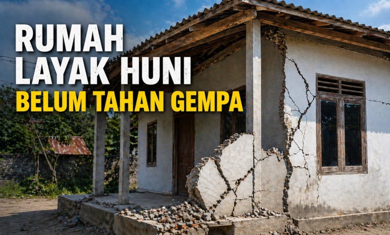 Ilustrasi rumah layak huni belum tahan gempa