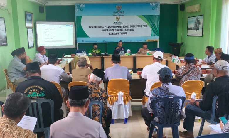 Ketua BAZNAS Tarakan pada Rakor Qurban 2026 dan Pelatihan Penyembelihan Halal di Kantor BAZNAS Tarakan, Sabtu (2/5/2026).