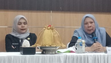 Wakil Gubernur Sulteng Reny Arniwaty Lamadjido bersama dr. Jumriani saat jumpa pers usai pelantikan di Aula RSUD Undata Palu, Senin (4/5/2026).