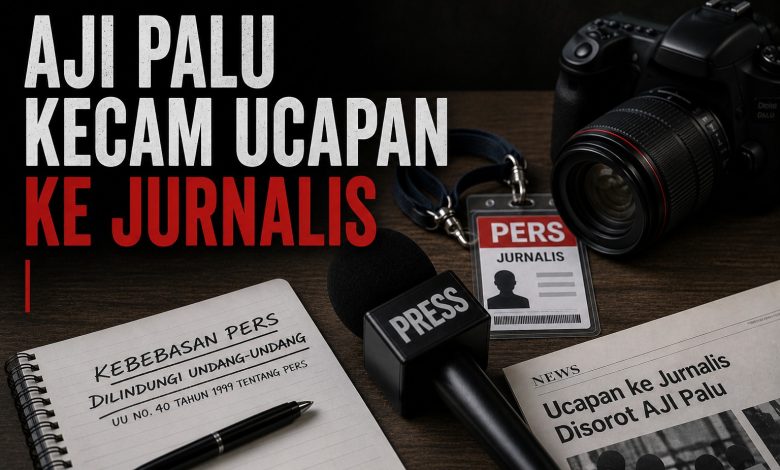 Ilustrasi kebebasan pers dan sorotan terhadap ucapan kepada jurnalis yang dipersoalkan AJI Kota Palu.