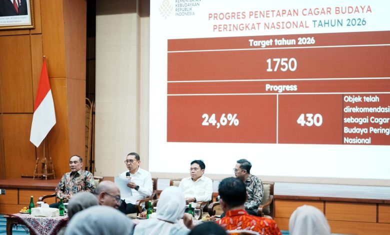 Kementerian Kebudayaan menetapkan 430 Cagar Budaya Peringkat Nasional sepanjang Maret–April 2026. (Foto: Dok. Kementerian Kebudayaan/InfoPublik)
