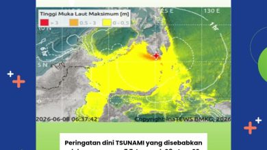 Tangkapan layar video BMKG terkait pemutakhiran status tsunami akibat gempa magnitudo 7,7 di Mindanao, Filipina. Sumber: BMKG.