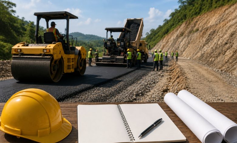 Ilustrasi pembangunan infrastruktur jalan. Editorial ini membahas aspek kebijakan fiskal, akuntabilitas proyek, dan konsekuensi pembiayaan pembangunan daerah. (Foto: in)