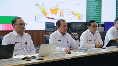 Jajaran BMKG saat menyampaikan pemutakhiran informasi iklim dan prediksi musim kemarau 2026 di Jakarta, Rabu (10/6/2026). (Dok. BMKG)
