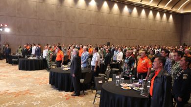 Suasana pembukaan Indonesia International Search and Rescue Exhibition, Forum and Challenge (IISAR) 2026 di Nusantara International Convention Exhibition (NICE), PIK 2, Tangerang, Kamis (9/7/2026). Ajang internasional ini menjadi forum penguatan kolaborasi dan inovasi di bidang pencarian dan pertolongan (SAR) global.