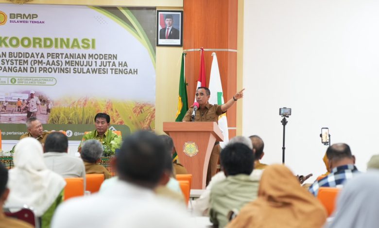 Gubernur Anwar Hafid membuka Rakor Berani Panen Raya Sulteng di Kabupaten Sigi.