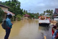 Banjir merendam permukiman warga di Desa Kalombang, Kecamatan Bungku Utara, Kabupaten Morowali Utara, Sulawesi Tengah, Jumat (24/7/2026), setelah hujan deras di wilayah hulu Sungai Siombo dan Sungai Parigi memicu luapan air. BNPB mencatat 203 kepala keluarga atau 504 jiwa terdampak dalam peristiwa tersebut. (Foto: BPBD Kabupaten Morowali Utara)